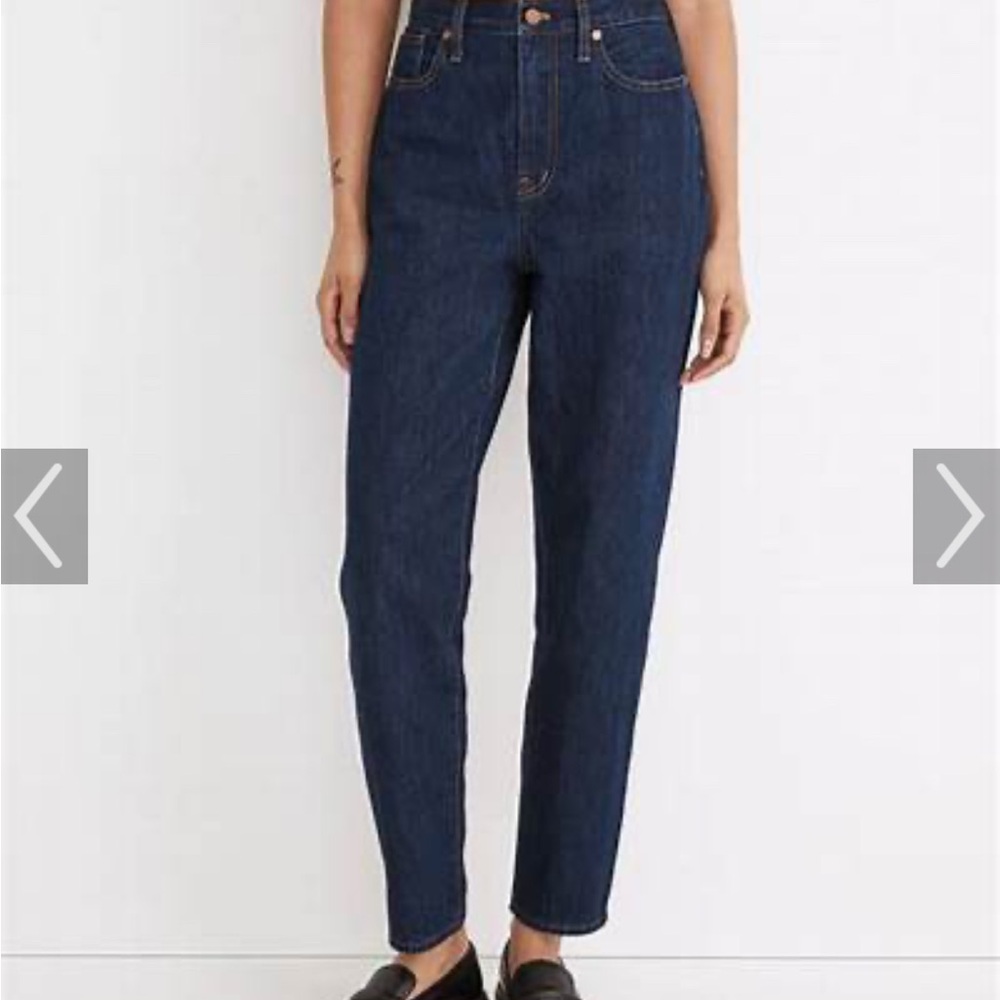 Madewell baggy tapered jeans dark wash